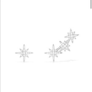 NWOT APM Monaco Crystal Star Silver Ear Stubs